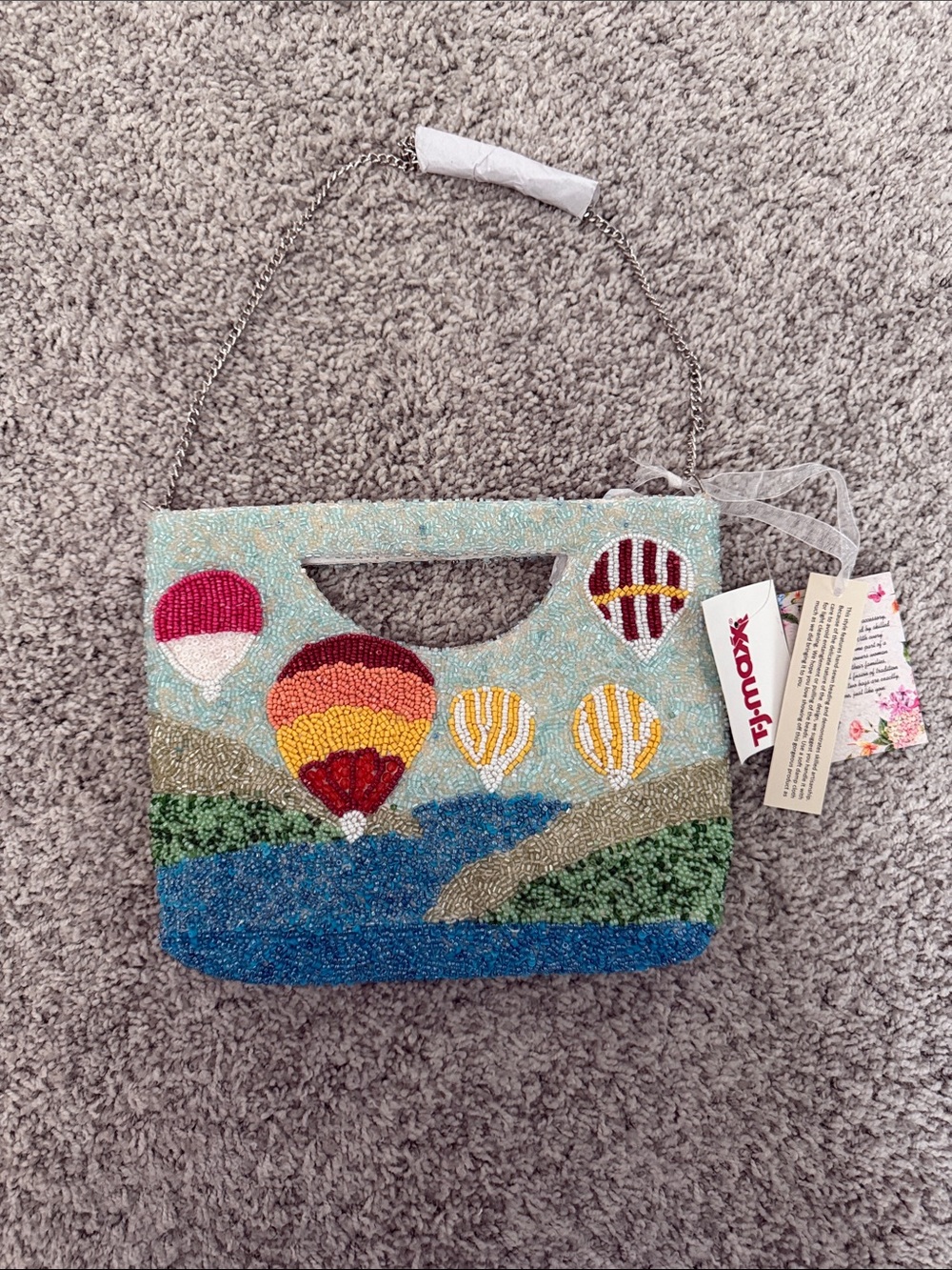 Beaded Hot Air Balloon Handbag - Turquoise Multi